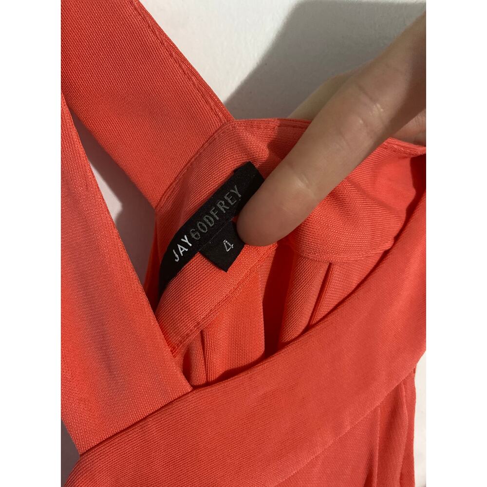 Jay Godfrey mini dress women size 4 coral pink elegant event cocktail date night - Picture 3 of 4